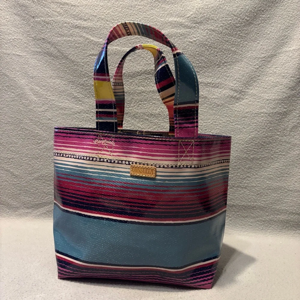 Consuela Thelma Colorful Striped Mini Tote Bag - Picture 1 of 7